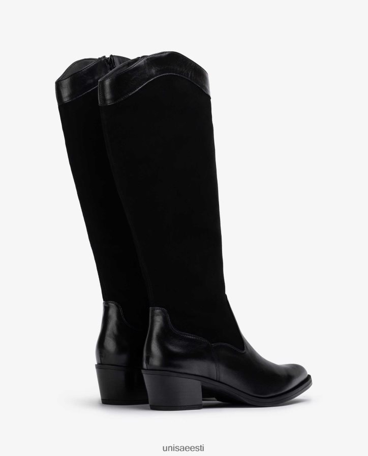 Unisa 88PPB41055 kauboi stiilis sisemise lukuga poolsaapad naised mood