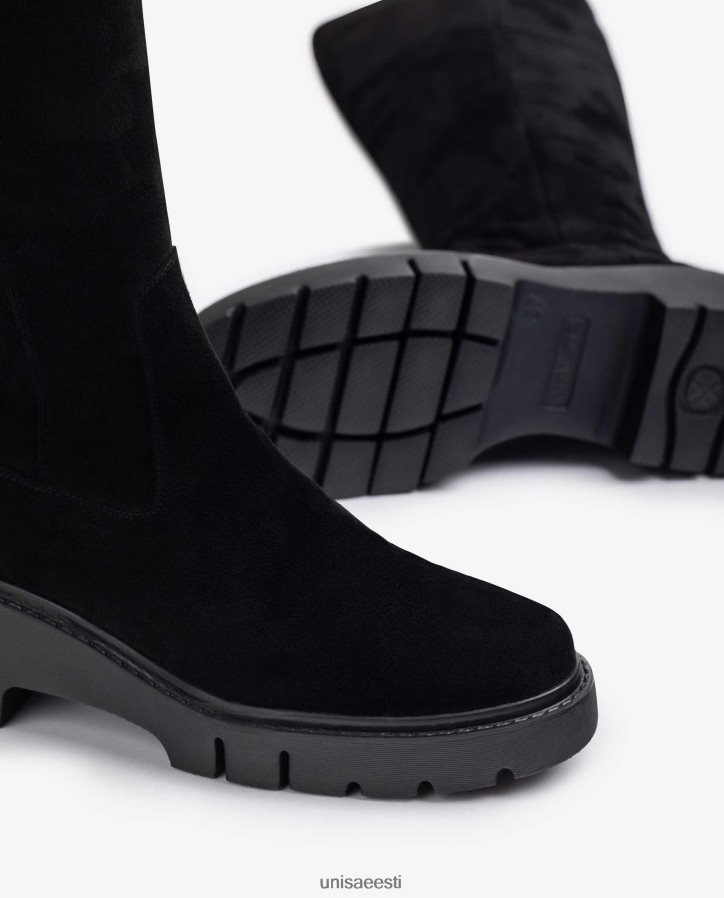 Unisa 88PPB41062 sisemise lukuga saapad naised must