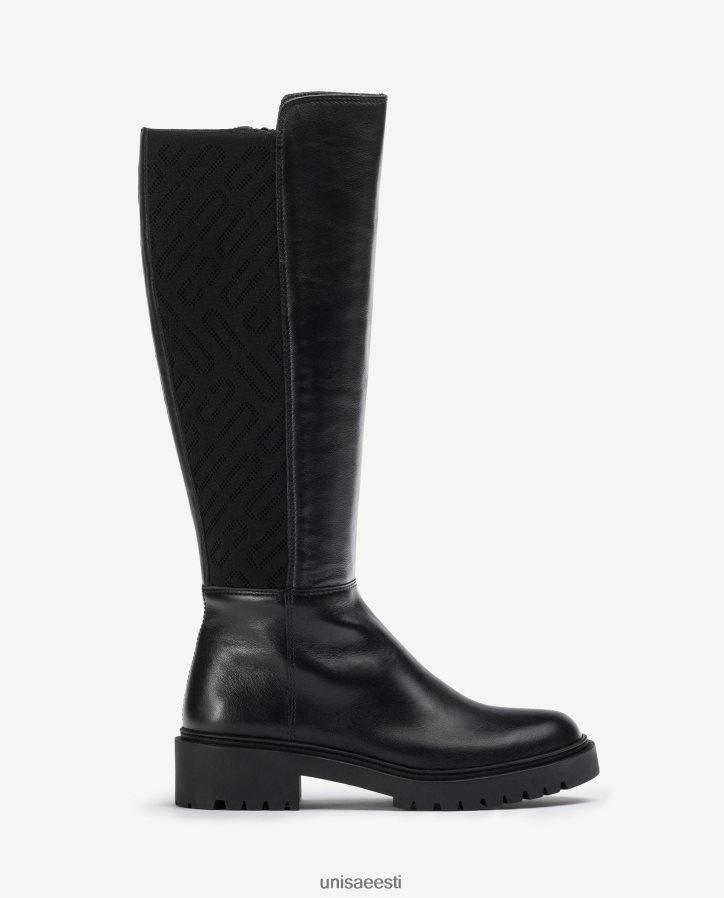 Unisa 88PPB41065 mustrilise stretškangaga nahast saapad naised graatsiline