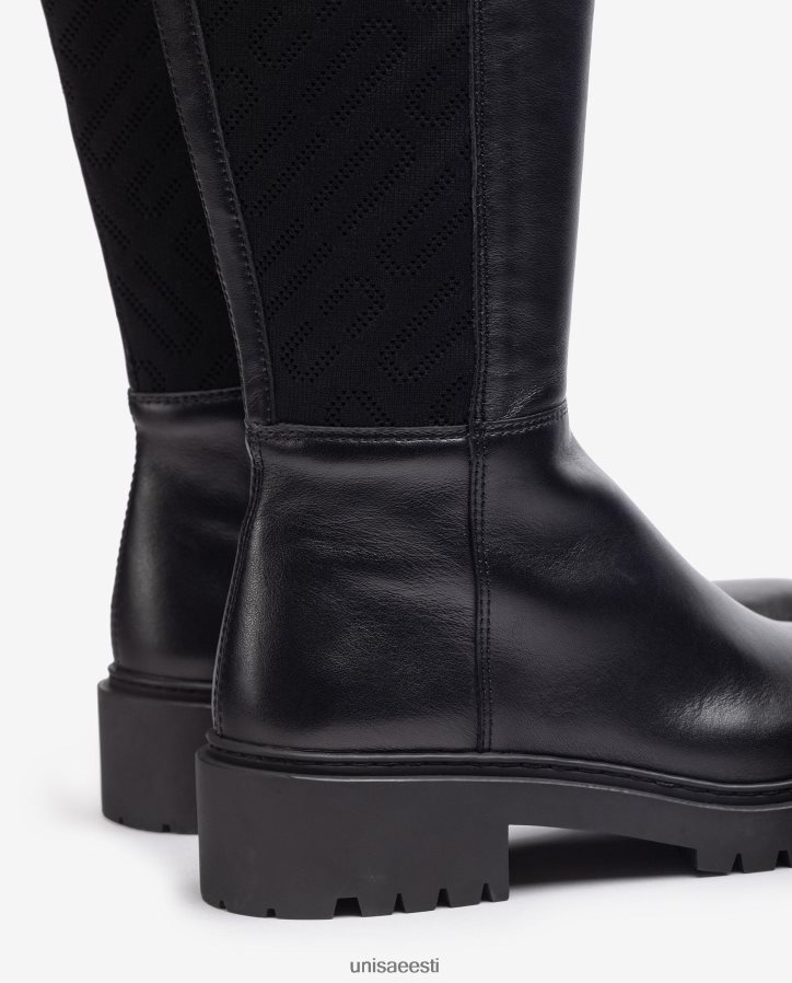 Unisa 88PPB41065 mustrilise stretškangaga nahast saapad naised graatsiline