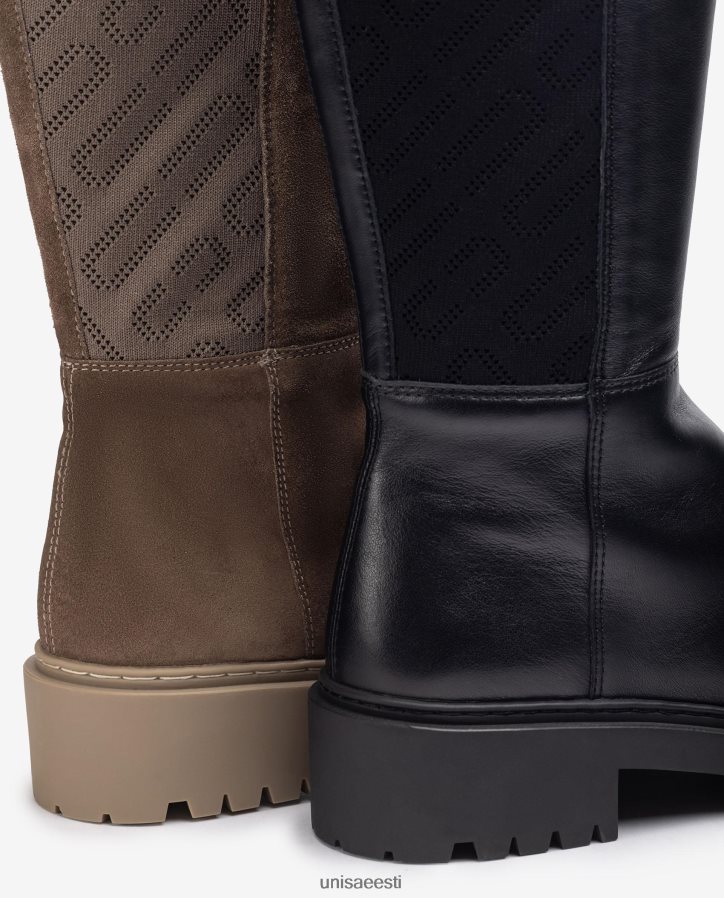 Unisa 88PPB41065 mustrilise stretškangaga nahast saapad naised graatsiline