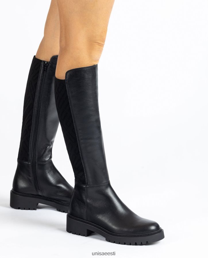 Unisa 88PPB41065 mustrilise stretškangaga nahast saapad naised graatsiline