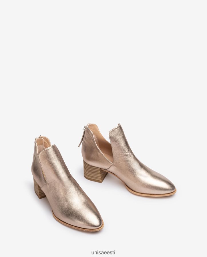 Unisa 88PPB4852 metallilise efektiga nahast poolsaabas naised pronksist