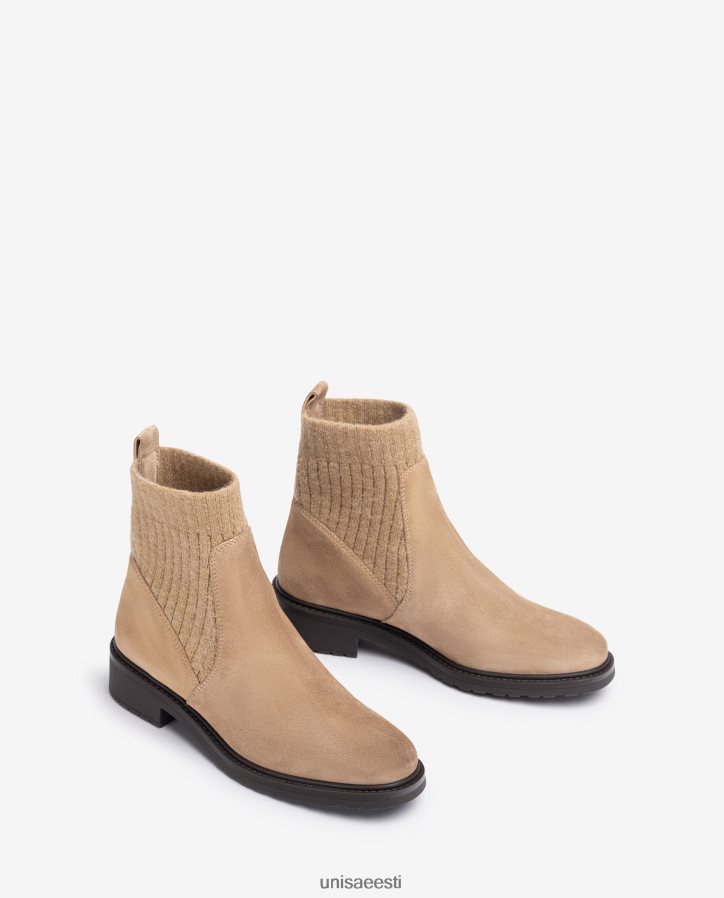 Unisa 88PPB4891 seemisnahast poolsaapad elastse neljandiku ülemise joonega lapsed beež