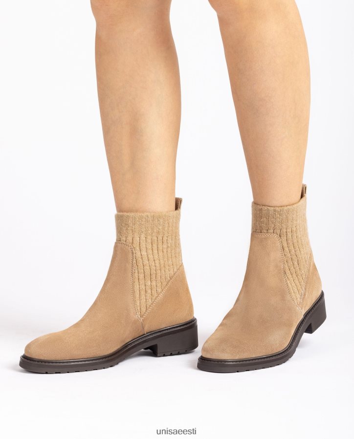 Unisa 88PPB4891 seemisnahast poolsaapad elastse neljandiku ülemise joonega lapsed beež