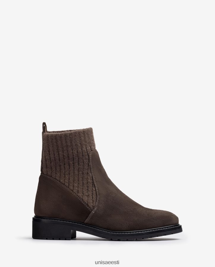 Unisa 88PPB4892 seemisnahast poolsaapad elastse neljandiku ülemise joonega lapsed pruun