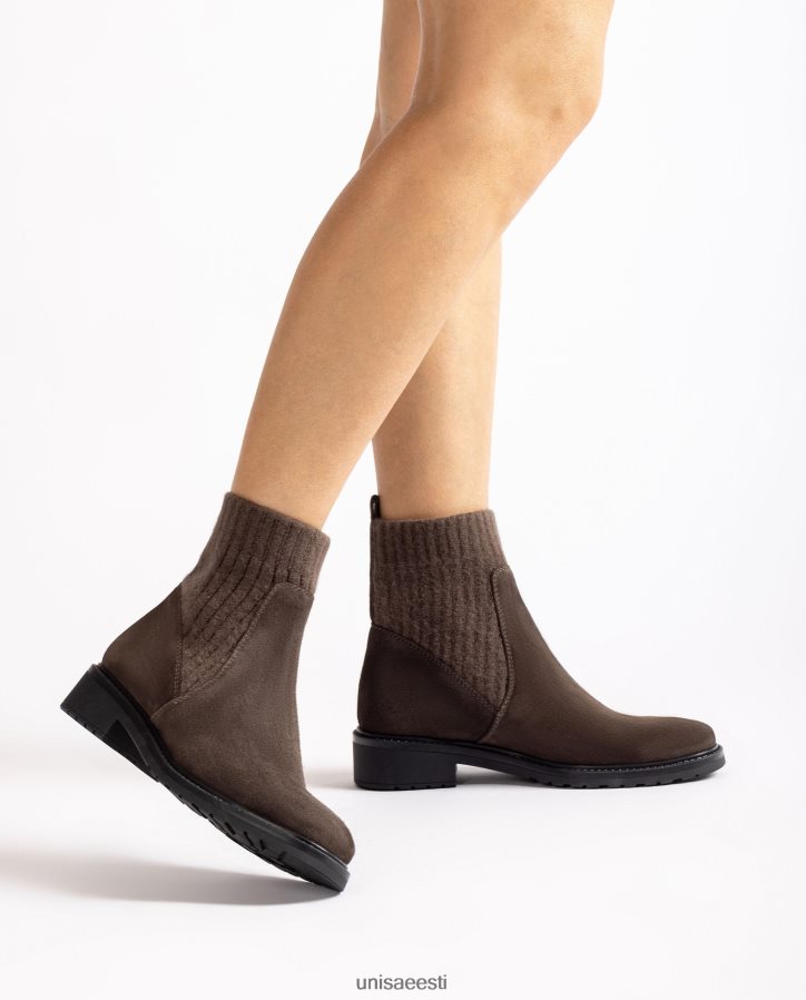 Unisa 88PPB4892 seemisnahast poolsaapad elastse neljandiku ülemise joonega lapsed pruun