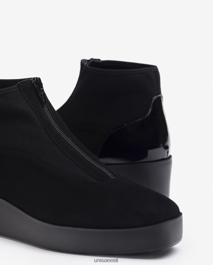 Unisa 88PPB4899 tõmblukuga ülikerge talla poolsaabas naised must