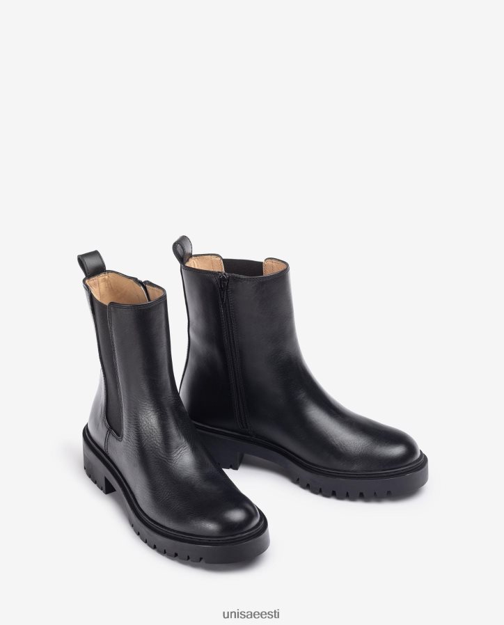 Unisa 88PPB4910 nahast poolsaapad küljekummide ja lukuga naised mood