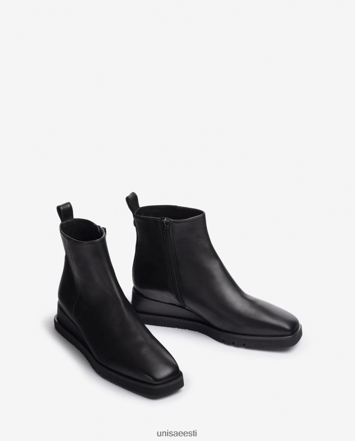 Unisa 88PPB4911 kiiluga nahast poolsaabas naised must