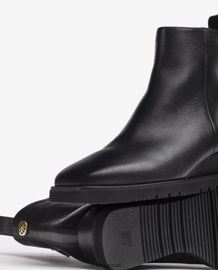 Unisa 88PPB4911 kiiluga nahast poolsaabas naised must