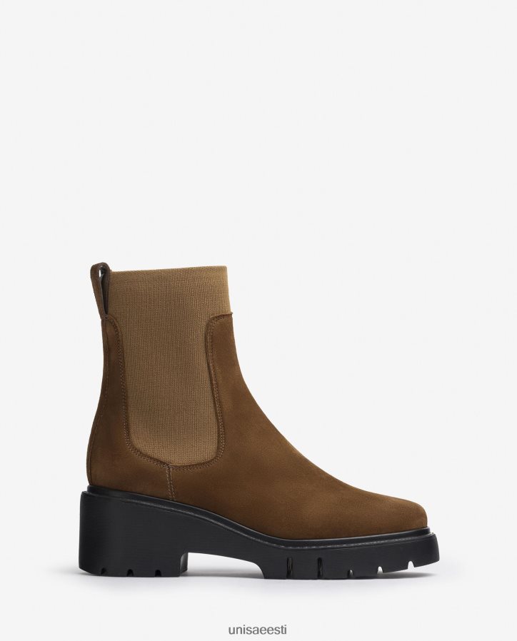 Unisa 88PPB4920 seemisnahast venivkangaga poolsaapad naised pruun