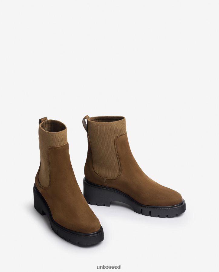 Unisa 88PPB4920 seemisnahast venivkangaga poolsaapad naised pruun