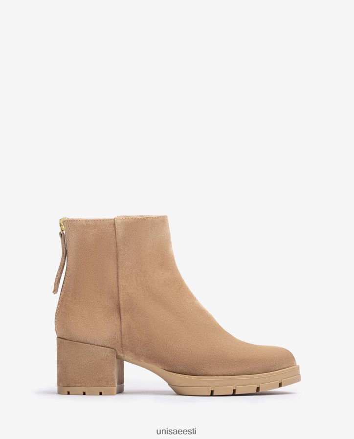 Unisa 88PPB4921 tõmblukuga nahast poolsaapad naised beež