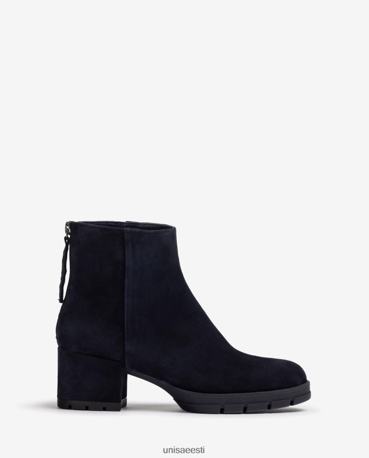 Unisa 88PPB4922 tõmblukuga nahast poolsaapad naised sinine