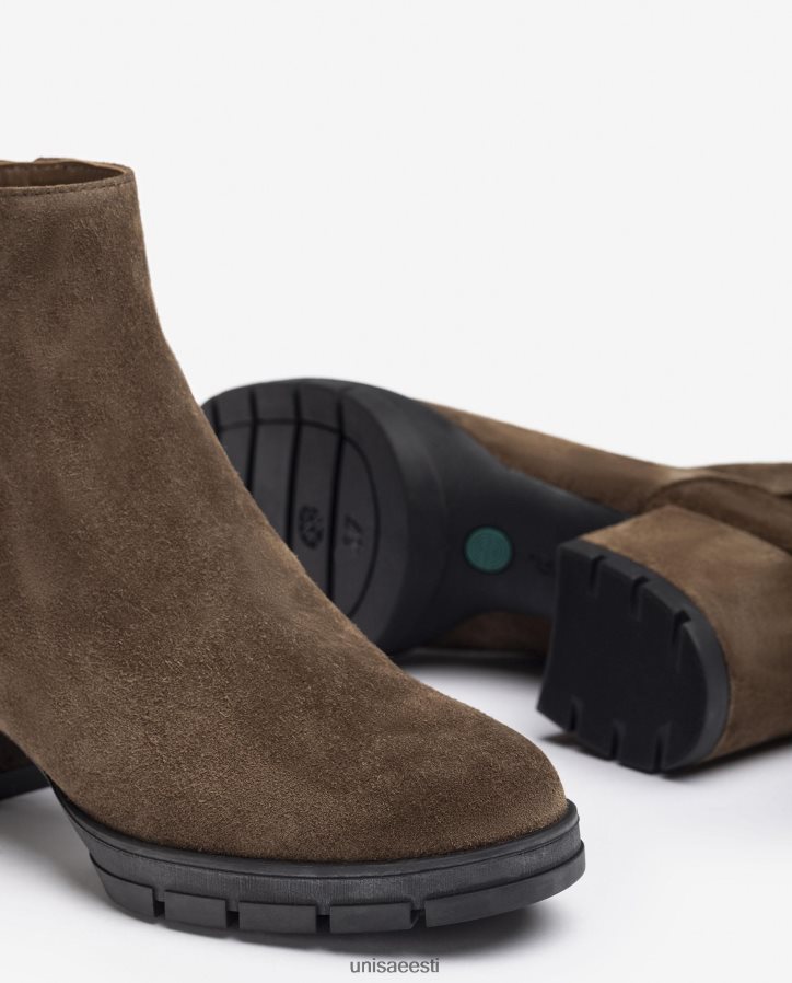 Unisa 88PPB4923 tõmblukuga nahast poolsaapad naised pruun