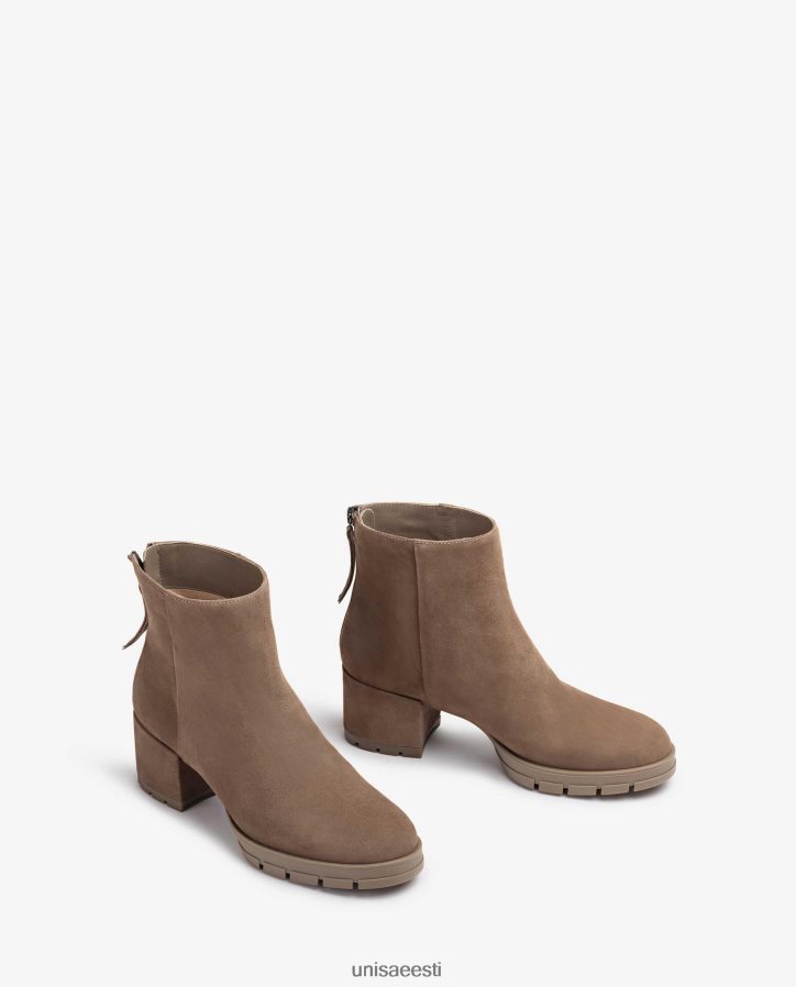 Unisa 88PPB4924 tõmblukuga nahast poolsaapad naised pruun