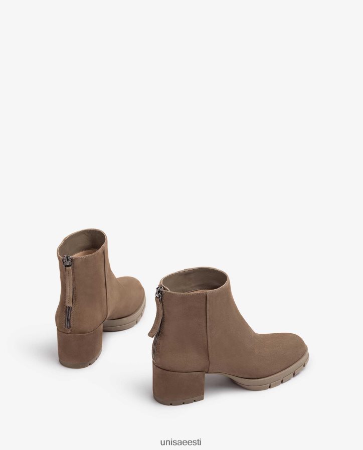 Unisa 88PPB4924 tõmblukuga nahast poolsaapad naised pruun