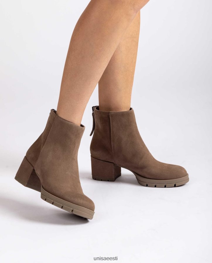 Unisa 88PPB4924 tõmblukuga nahast poolsaapad naised pruun