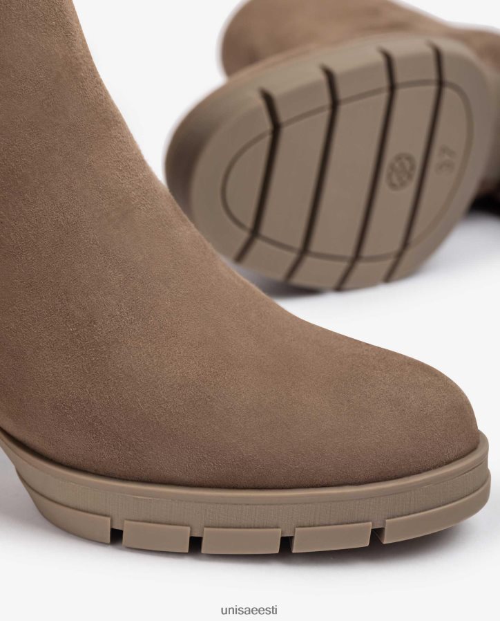 Unisa 88PPB4924 tõmblukuga nahast poolsaapad naised pruun