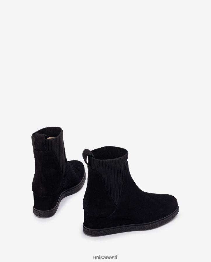 Unisa 88PPB4943 seemisnahast kiiluga poolsaapad lapsed must