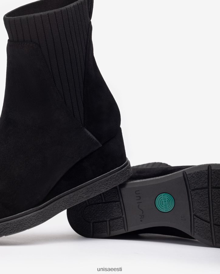 Unisa 88PPB4943 seemisnahast kiiluga poolsaapad lapsed must