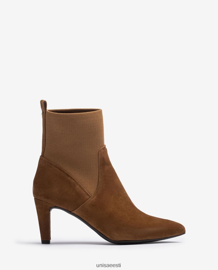 Unisa 88PPB4956 Taaskasutatud venivast kangast veerand ülemise joonega poolsaapad naised pruun