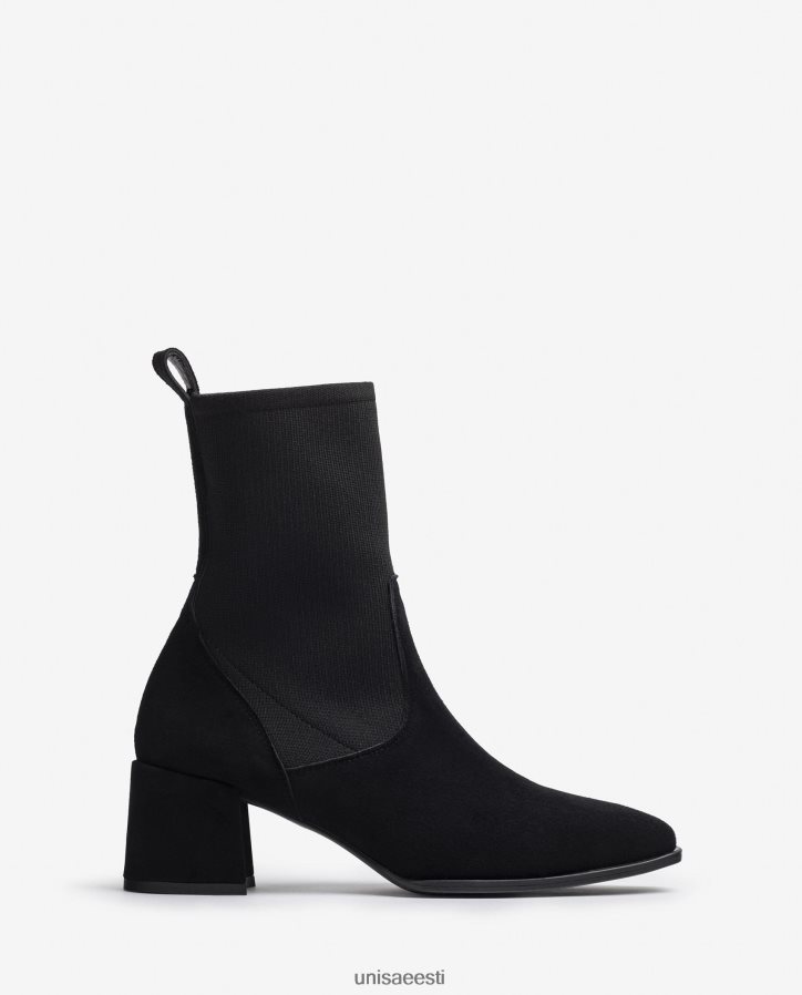 Unisa 88PPB4964 venivast kangast kandilise varbaga poolsaabas naised must