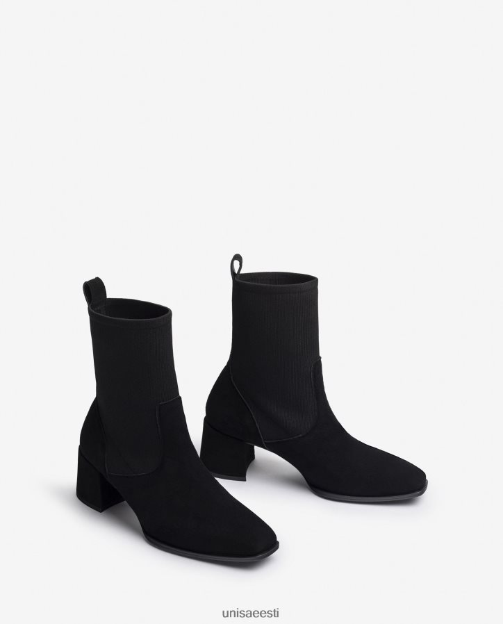 Unisa 88PPB4964 venivast kangast kandilise varbaga poolsaabas naised must