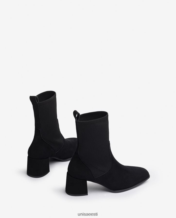 Unisa 88PPB4964 venivast kangast kandilise varbaga poolsaabas naised must