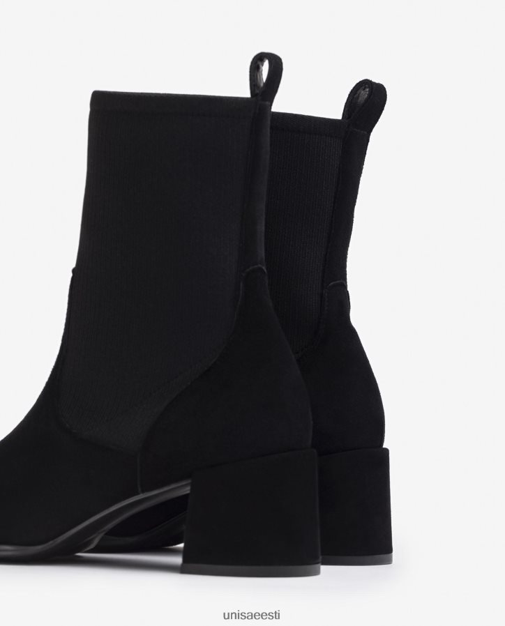 Unisa 88PPB4964 venivast kangast kandilise varbaga poolsaabas naised must