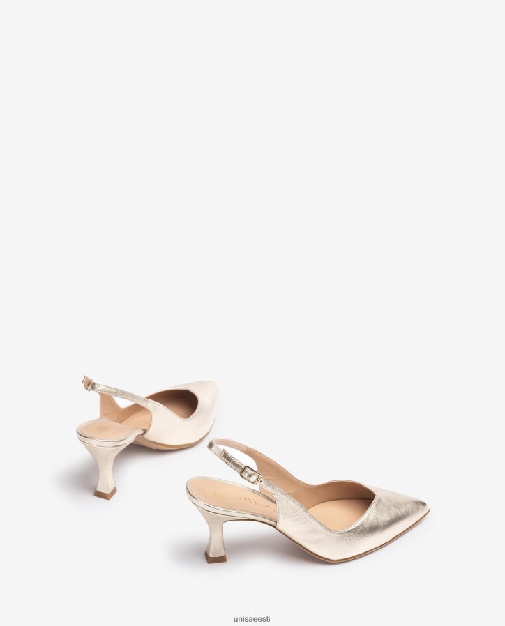 Unisa 88PPB4502 d'orsay pahkluu rihmaga sling tagajalats värvitud kontsaga naised kullast