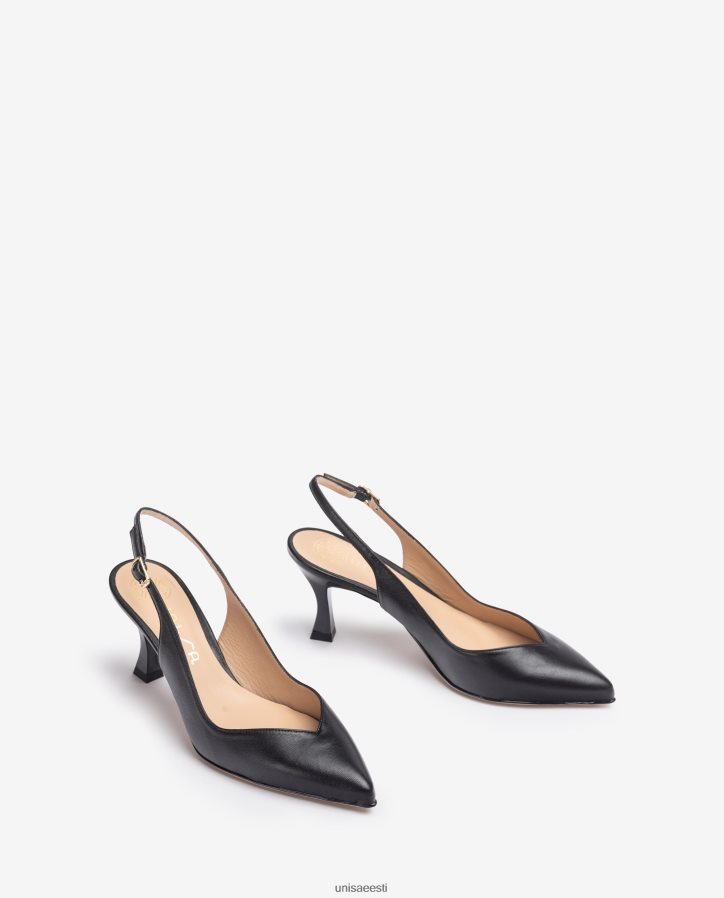 Unisa 88PPB4530 d'orsay pahkluu rihmaga sling tagajalats värvitud kontsaga naised must