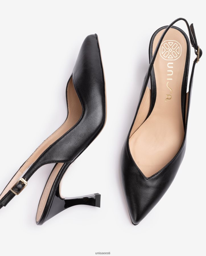 Unisa 88PPB4530 d'orsay pahkluu rihmaga sling tagajalats värvitud kontsaga naised must