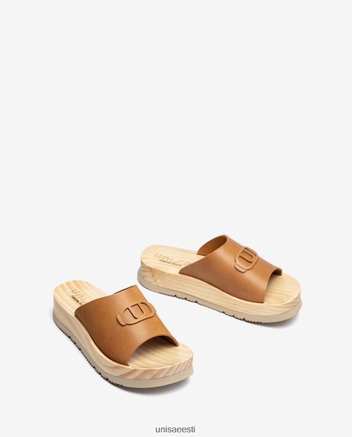 Unisa 88PPB4351 puidust efektiga tallaga sandaal naised pruun