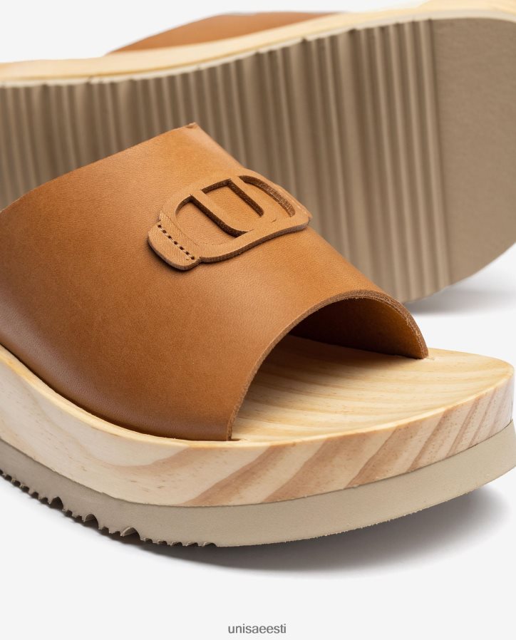 Unisa 88PPB4351 puidust efektiga tallaga sandaal naised pruun