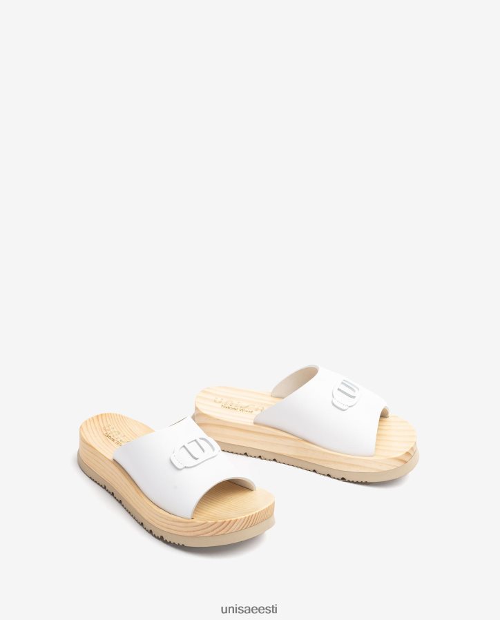 Unisa 88PPB4352 puidust efektiga tallaga sandaal naised valge