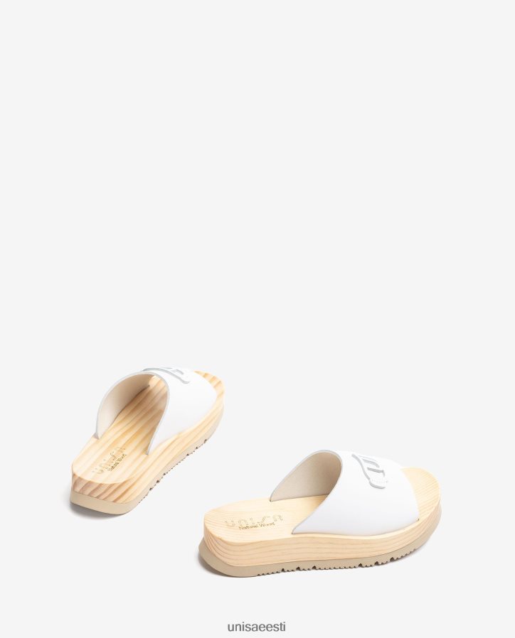Unisa 88PPB4352 puidust efektiga tallaga sandaal naised valge