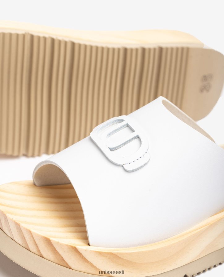 Unisa 88PPB4352 puidust efektiga tallaga sandaal naised valge