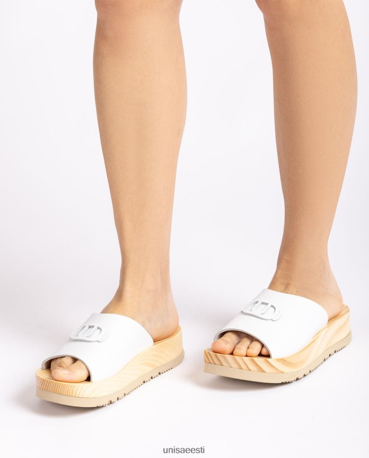 Unisa 88PPB4352 puidust efektiga tallaga sandaal naised valge