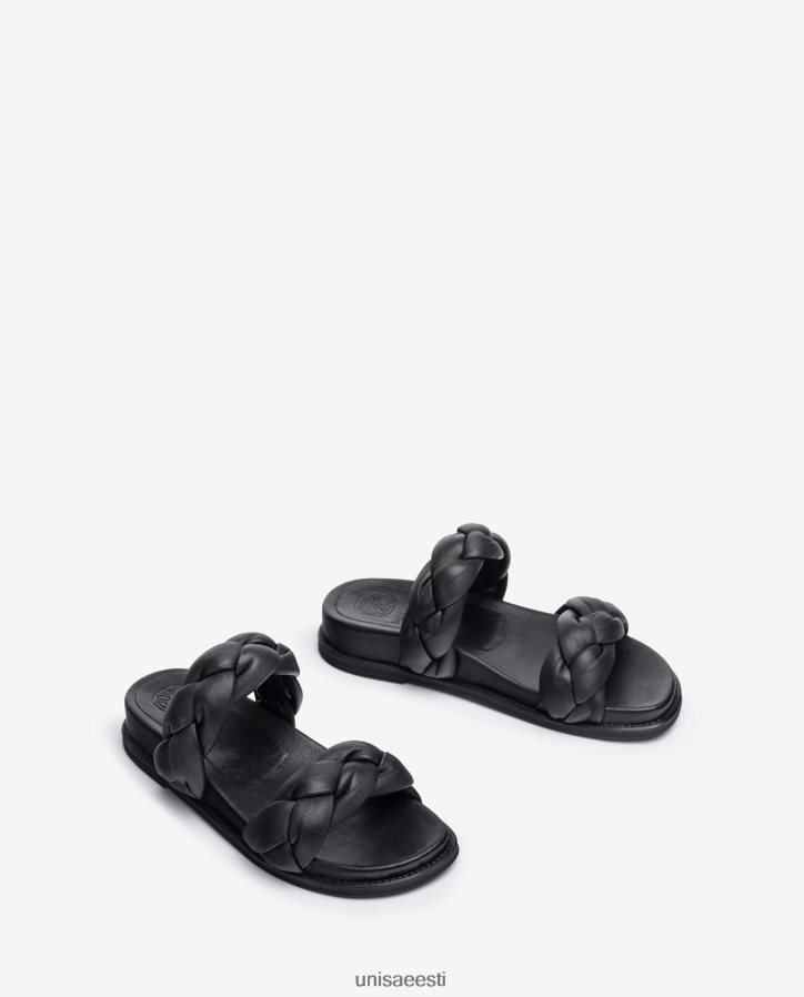 Unisa 88PPB4388 punutud rihmadega sandaalid naised must