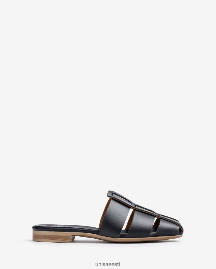 Unisa 88PPB4397 perforeeritud nahast sandaal naised must