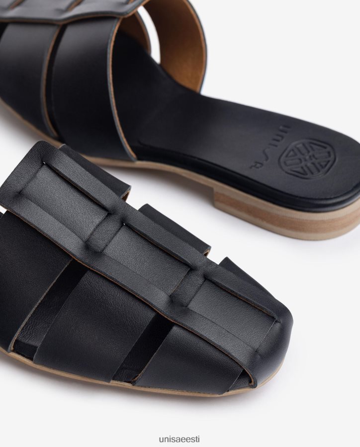 Unisa 88PPB4397 perforeeritud nahast sandaal naised must