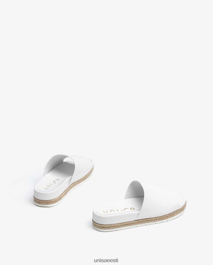 Unisa 88PPB4425 nahast ja džuudist sandaalid naised valge