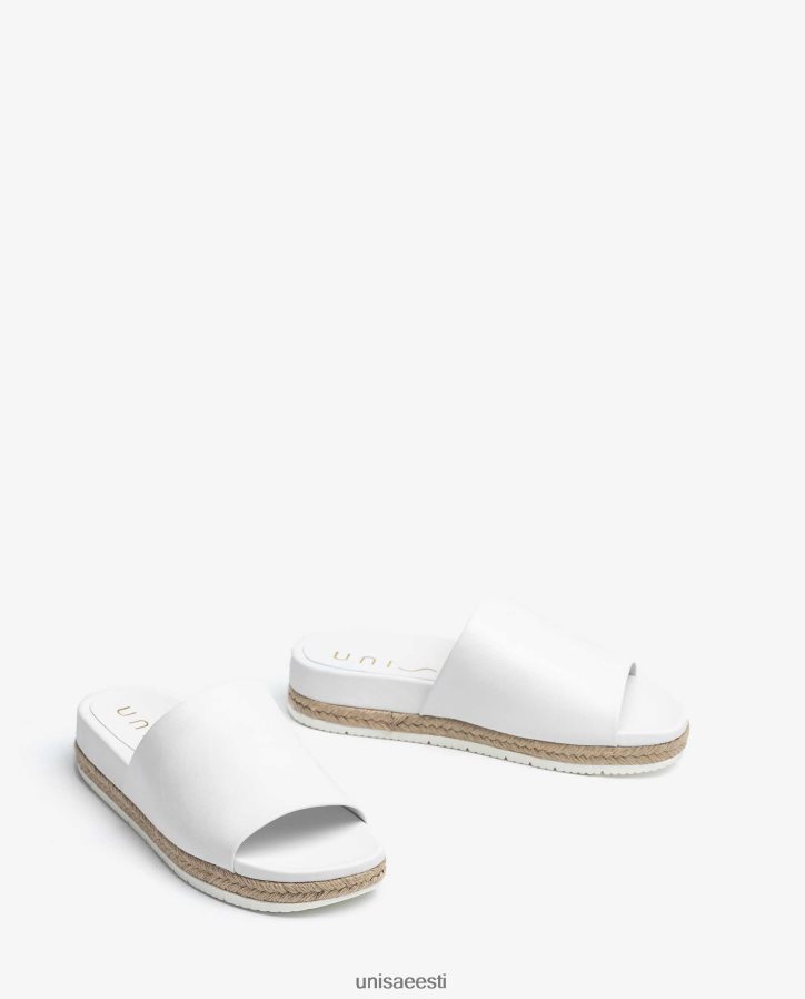 Unisa 88PPB4425 nahast ja džuudist sandaalid naised valge