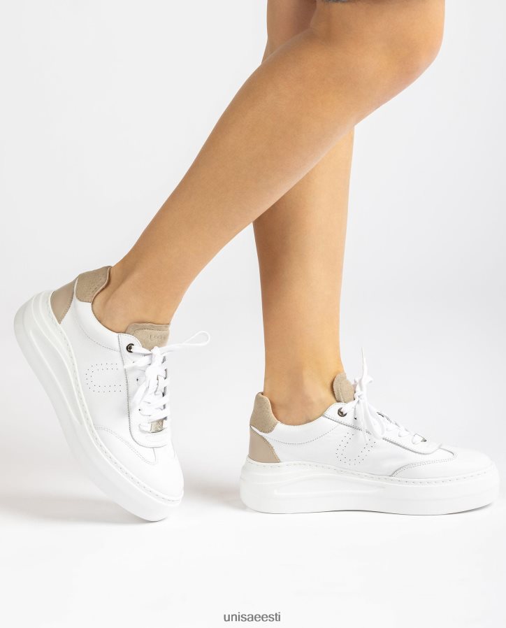 Unisa 88PPB4673 nahast tossud maksitallaga naised valge