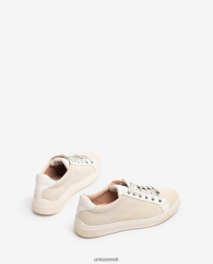 Unisa 88PPB4682 taaskasutatud kangast tossud naised valge