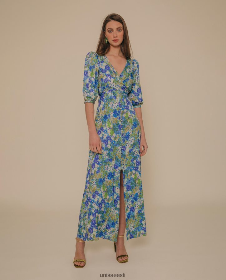 Unisa 88PPB41248 lendav midi kleit naised sinine