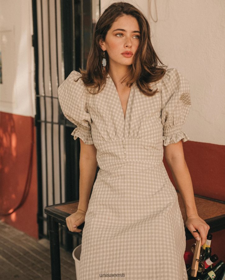 Unisa 88PPB41251 v-kaelusega midi kleit naised mood