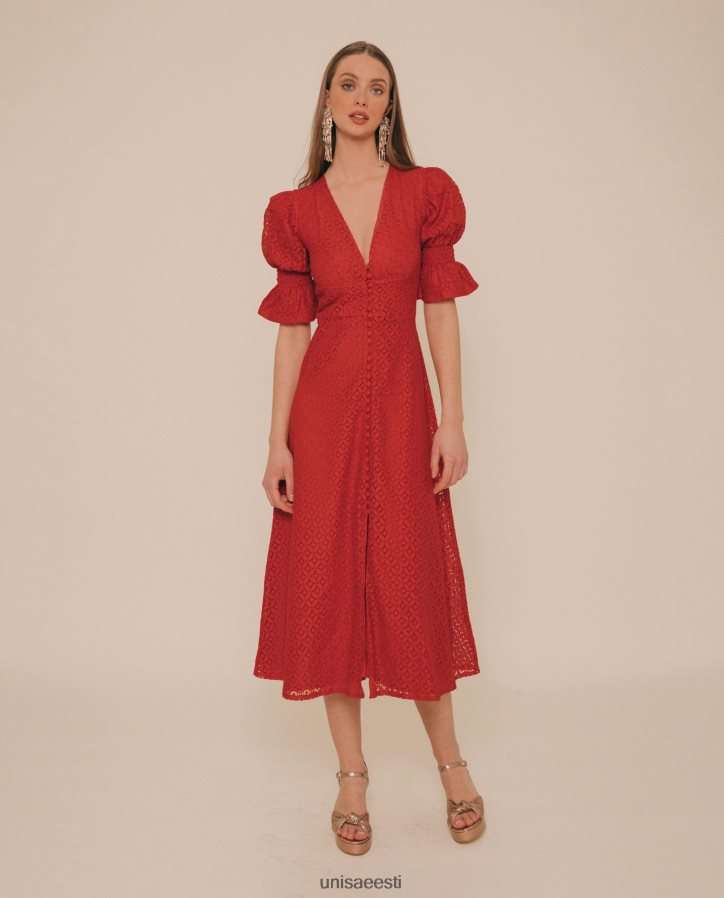 Unisa 88PPB41258 nüansirikas pitsist midikleit naised punane